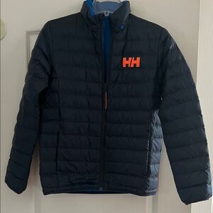 Helly Hansen Kids Dark Blue Puffer Jacket with Orange Logo